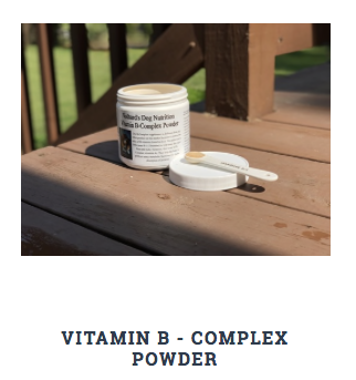 open container of Volhard Dog Nutrition Vitamin B Complex powder